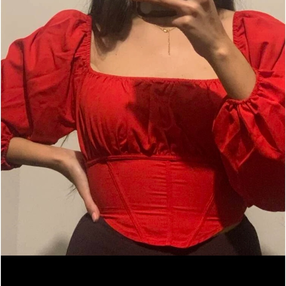 red corset detail top NEW